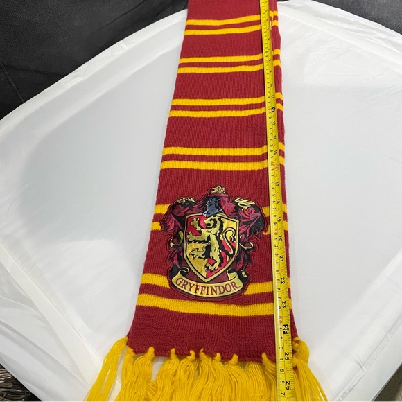 Harry Potter Gryffindor Scarf Licensed WB House Pride Cosplay Yellow Fringe - Picture 7 of 11